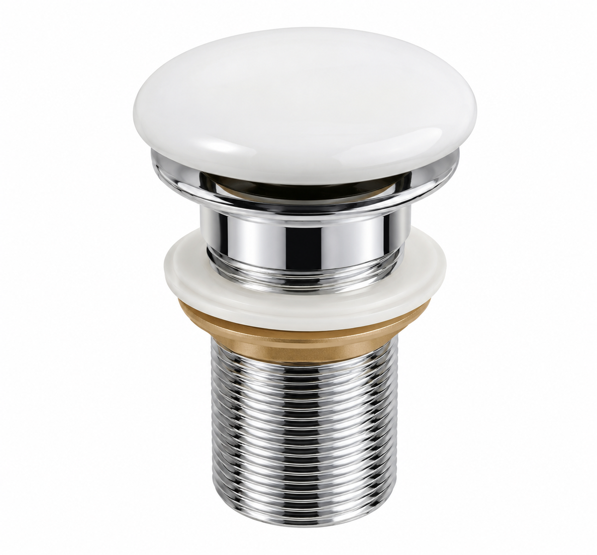 Ceramic-Cap Brass Pop-Up Waste Coupling
